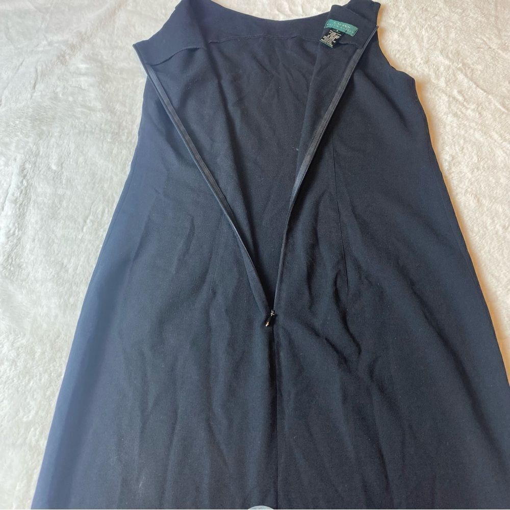 Lauren Ralph Lauren Black Sleeveless Wool Blend Dress Size 6 - Picture 7 of 11